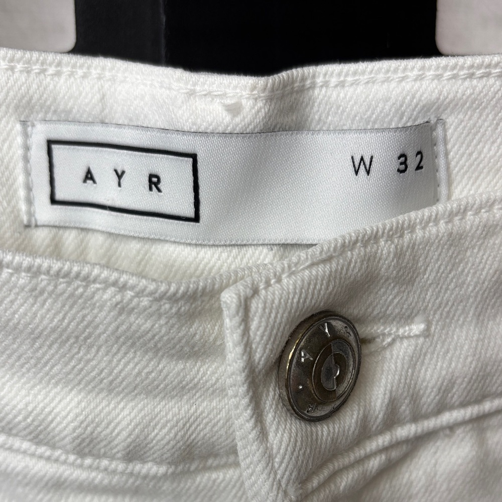 🤍 AYR The Beat High Waist Straight Jeans Women 32 White Denim 🤍 - Picture 10 of 16